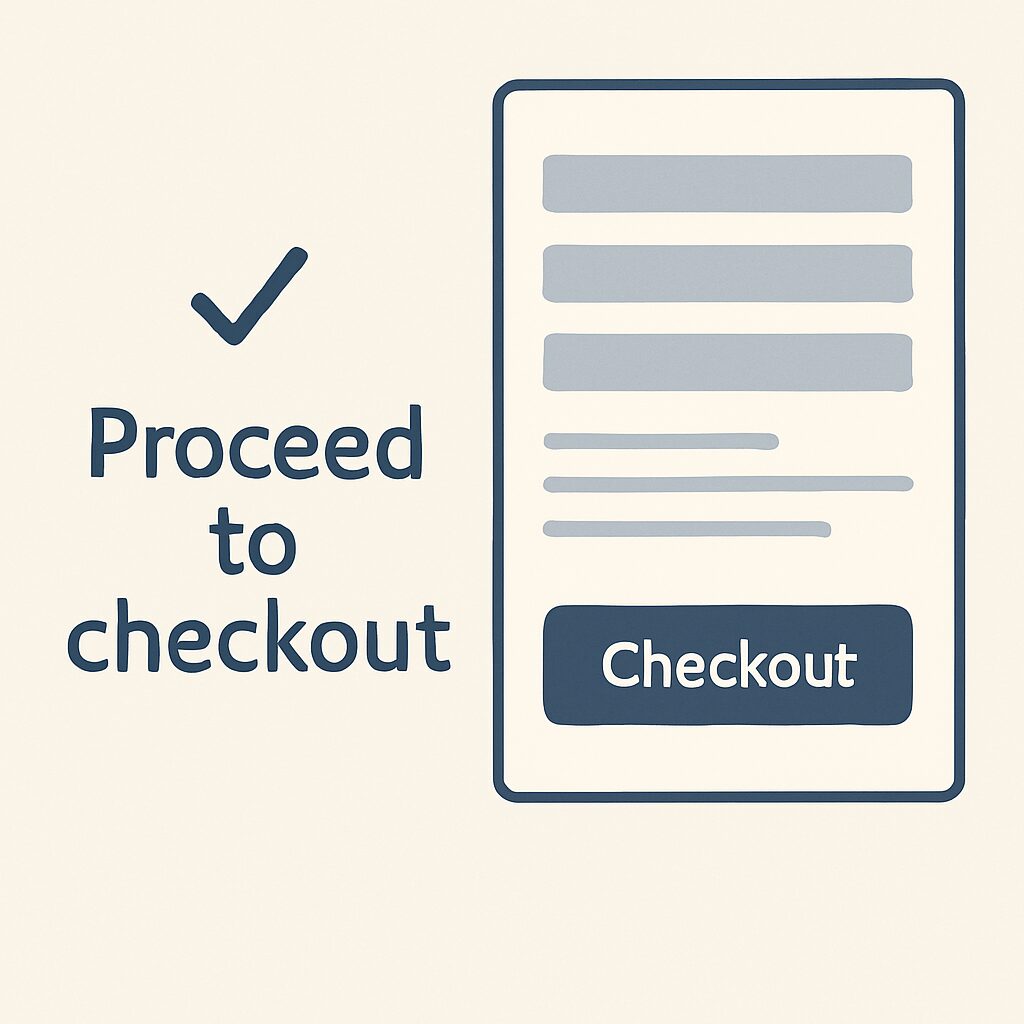 Proceed to checkout form