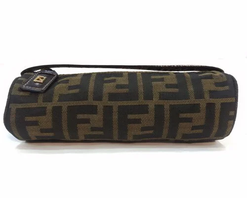 FENDI Zucca pouch handbag brown