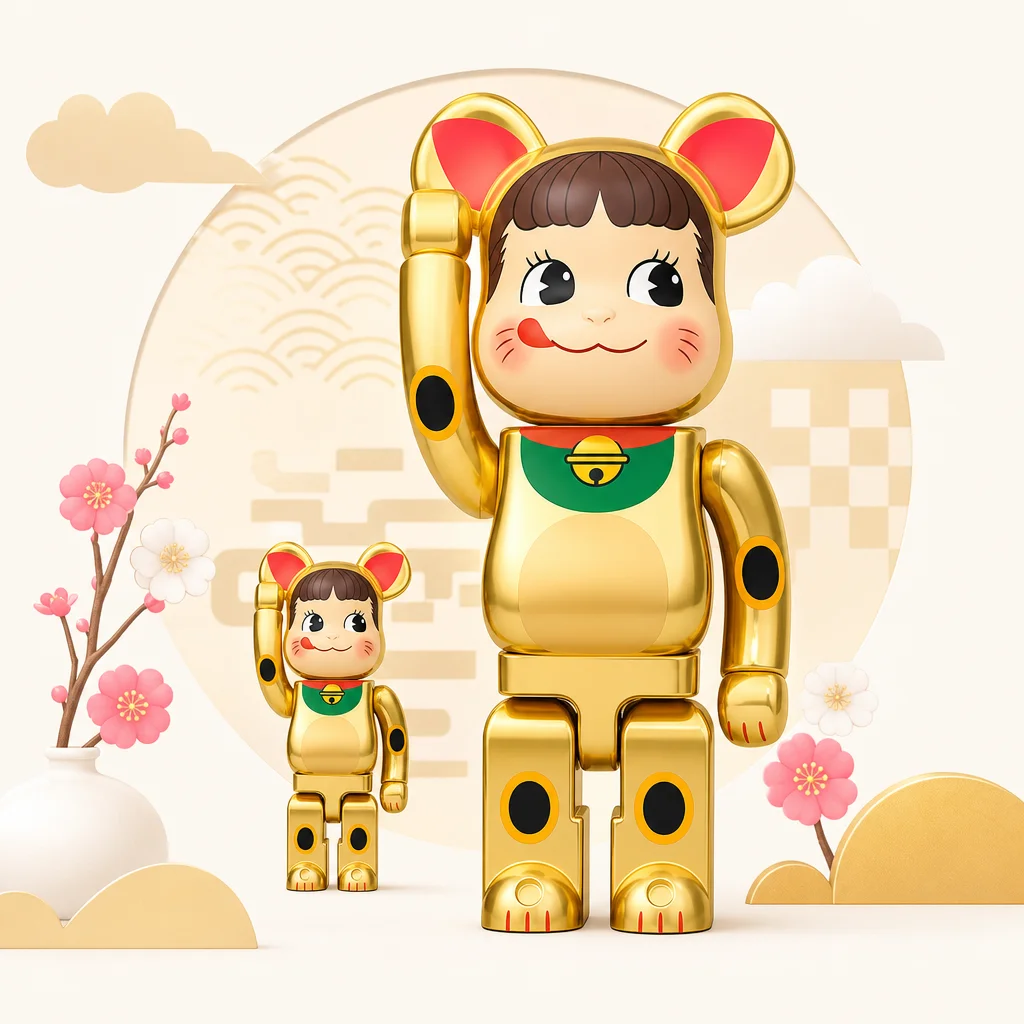 BE@RBRICK Maneki neko Peko chan Lucky Gold Plated 100% & 400% Action figures About This Item