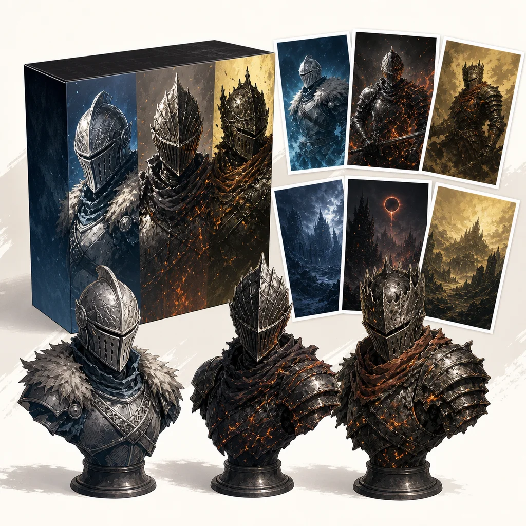 DARK SOULS TRILOGY BOX PS4 Bust up Figure Original Post Card complete Full Set About This Item