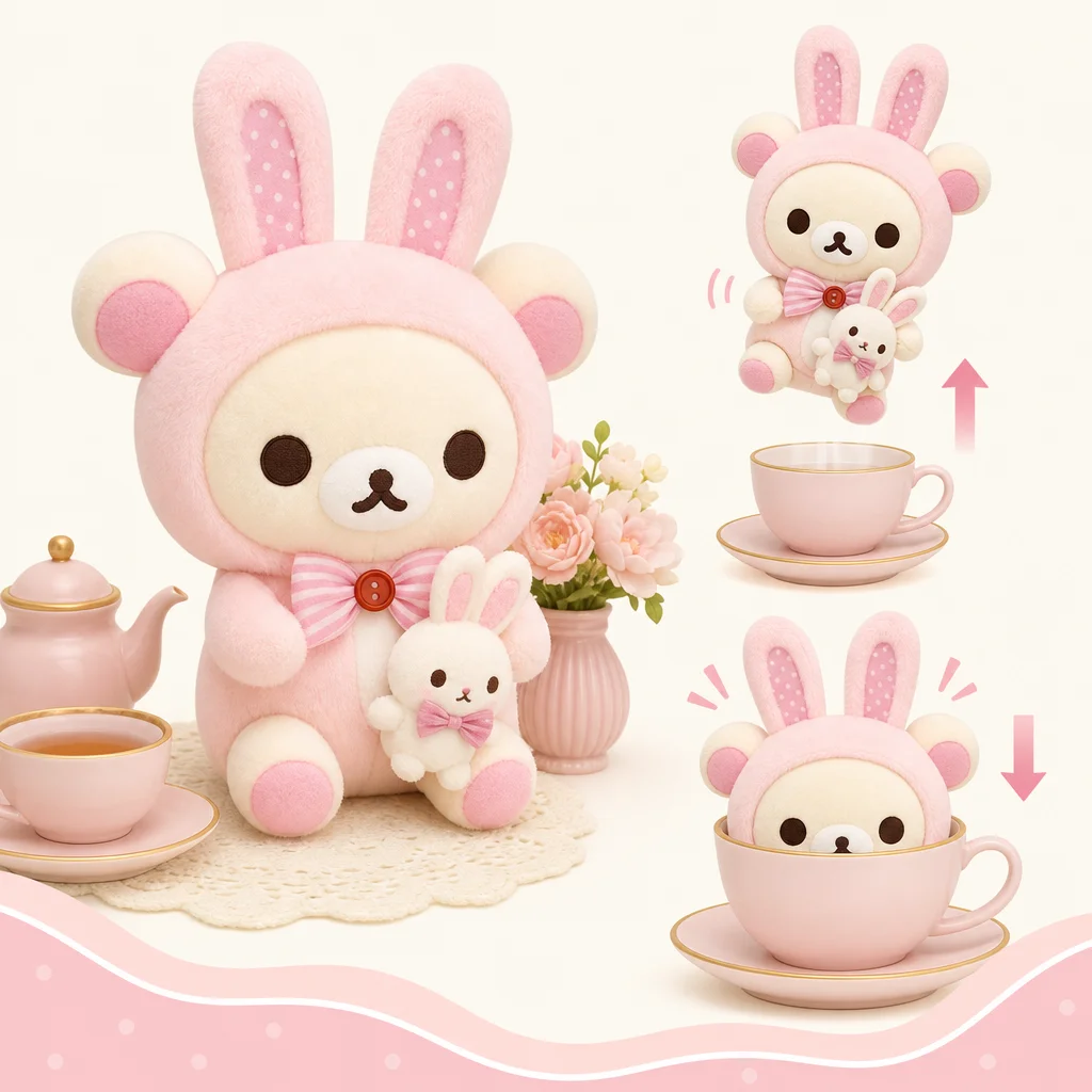 Korilakkuma and Rabbit Tea Time Plush doll up down bunny Gimmick 2020 SAN-X The Korilakkuma Franchise: Why Collectors Care