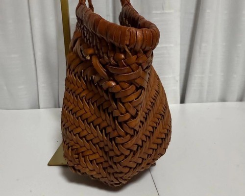 Dragon Diffusion leather mesh tote, side view showing the depth