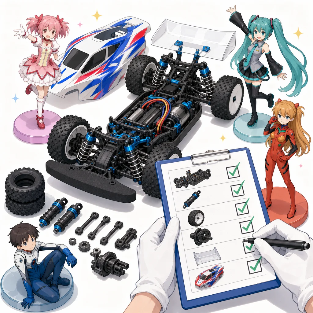 1/10 SCALE R/C 2WD HIGH PERFORMANCE OFF ROAD RACER TRF201 CHASSIS KIT TAMIYA Condition Checklist