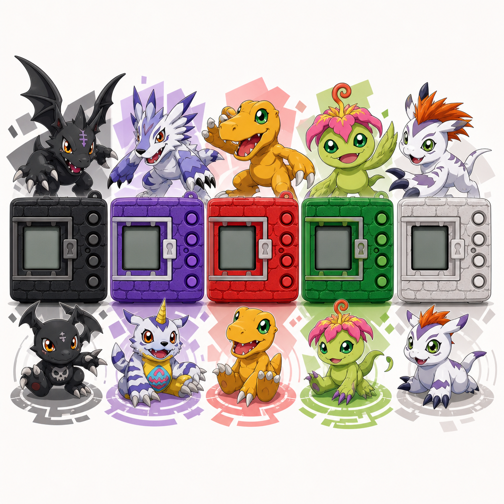 Digimon Color Black Purple Red Green Digimon Color 1 2 3 4 5 full Set BANDAI Collector's Guide: What to Look For