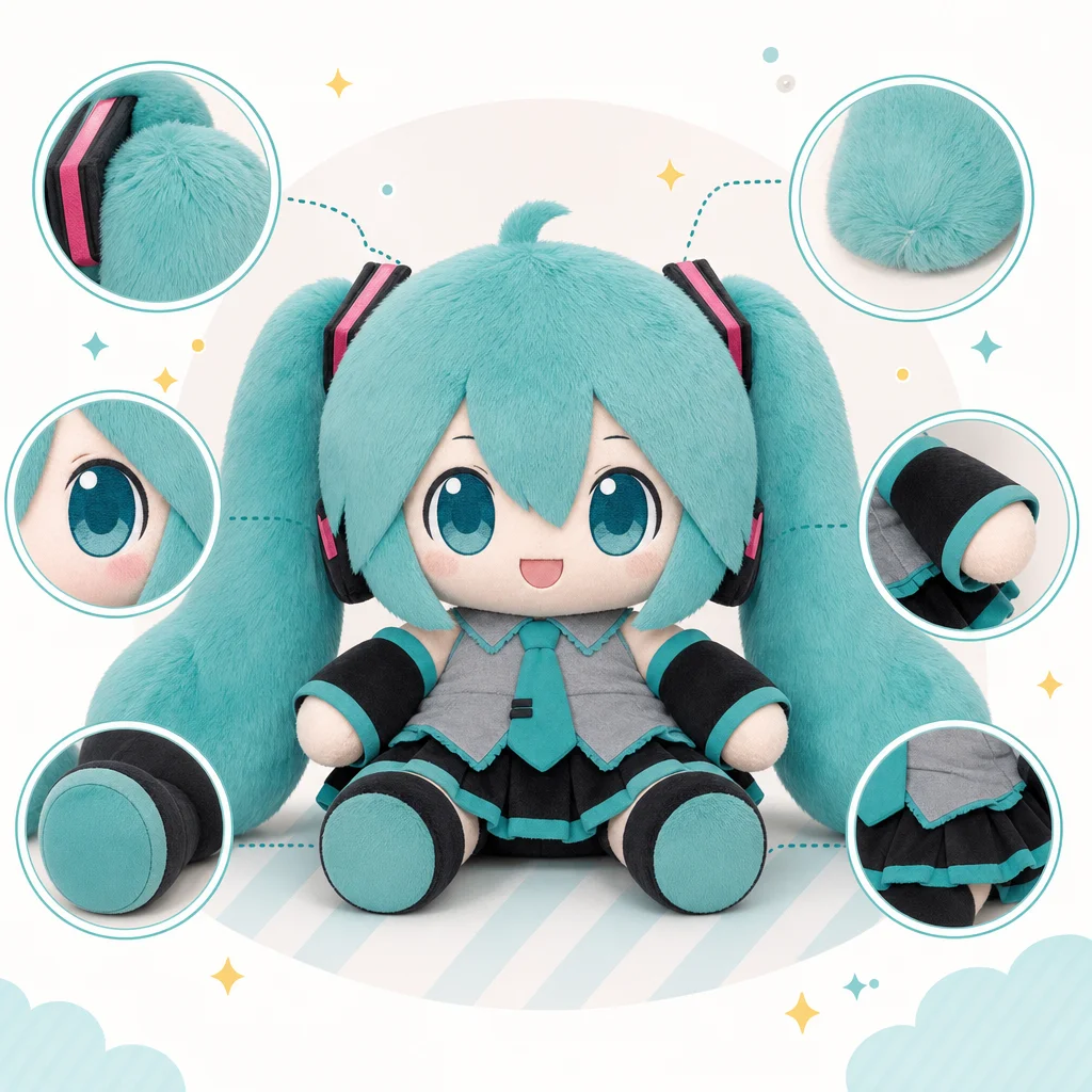 Hatsune Miku big jumbo fluffy Fuwa Fuwa Plush Doll Stuffed 2016 SEGA Vocaloid Condition Checklist