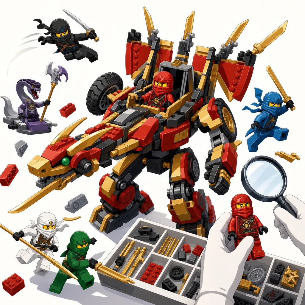 LEGO NINJAGO Transformer Mecha Battle Ride 2016 educational Building toy hobby Condition Checklist