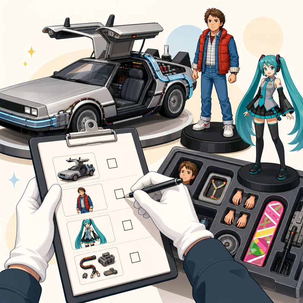 Movie Masterpiece Back to the Future DeLorean Time Machine Hot Toys 1/6 Scale Condition Checklist