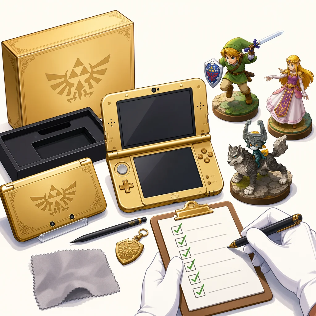Nintendo 3DS The Legend of Zelda 25th Anniversary Edition Limited Game Console Condition Checklist