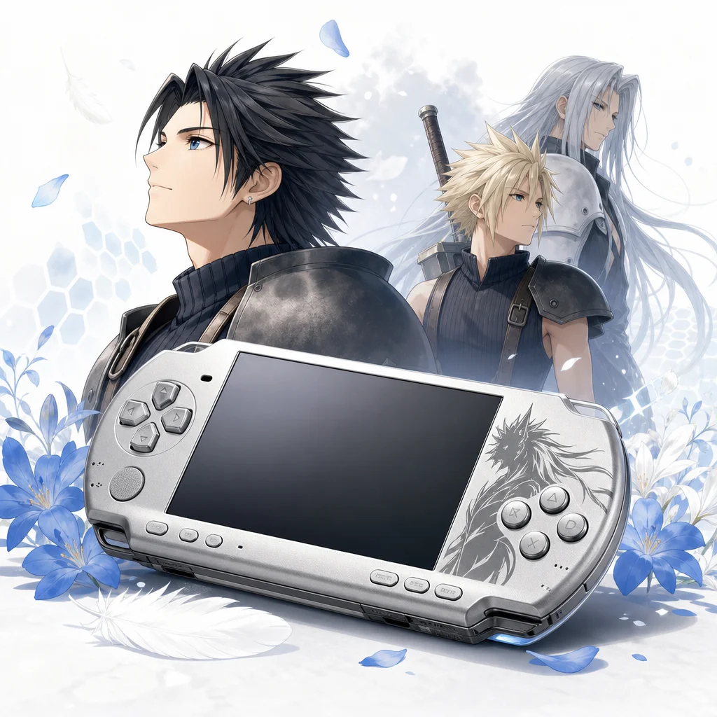 PSP 2000 Final Fantasy 7 Crisis Core Limited Edition 10th Model Silver Console About This Item