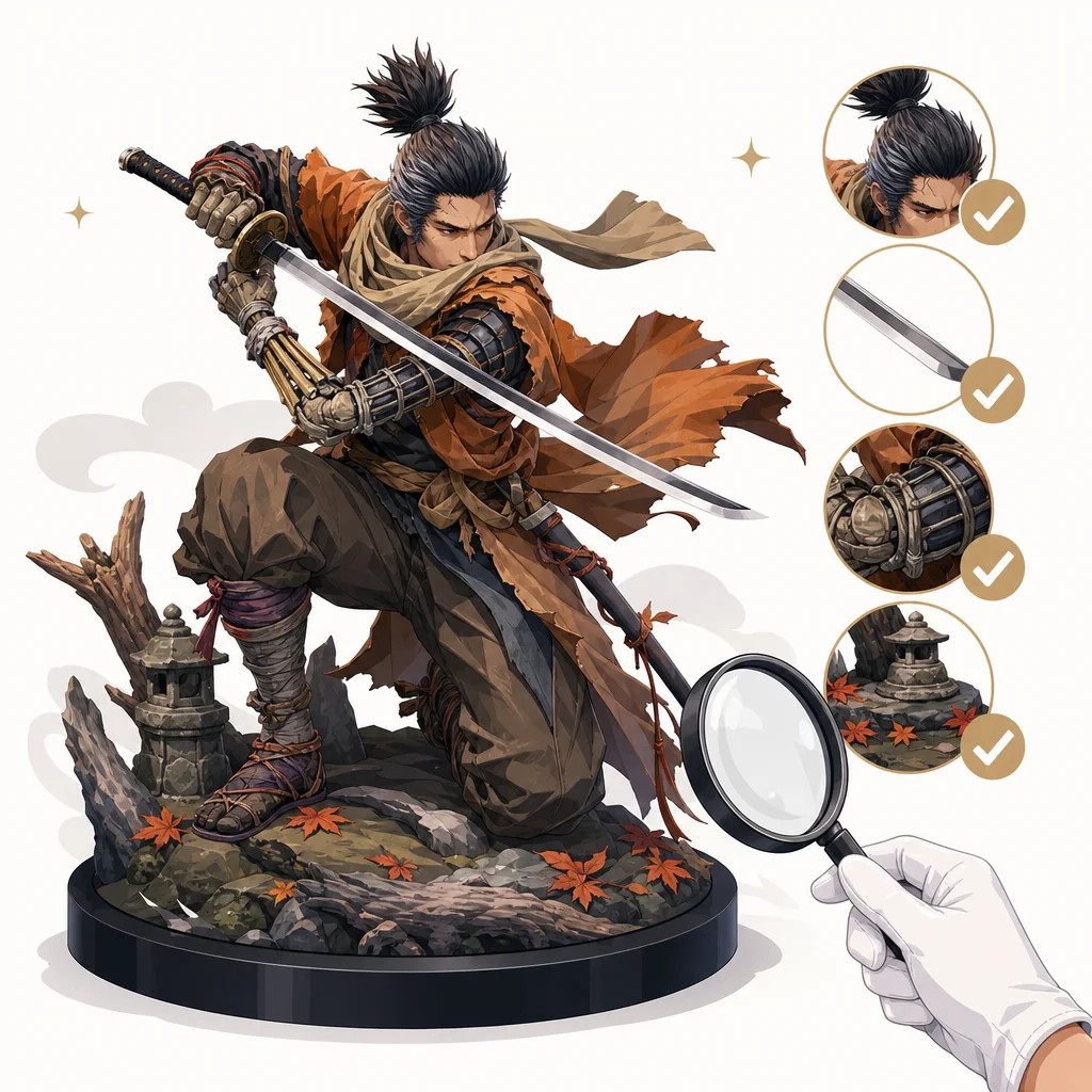 Statue peinte SEKIRO SHADOWS DIE TWO WOLF 2020 Gecco ABS PVC 15,7 pouces Condition Checklist