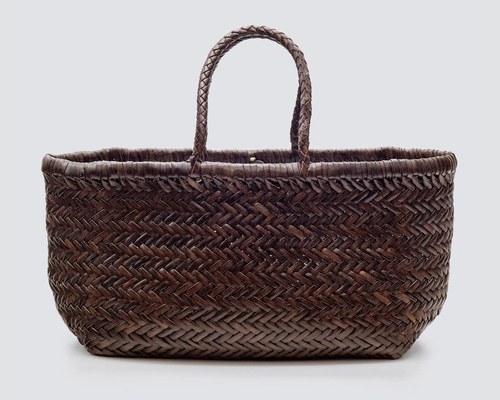 Dragon Diffusion chevron woven bag in dark brown