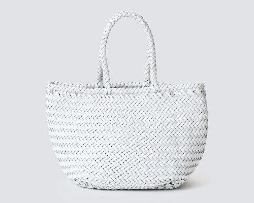 Dragon Diffusion chevron woven bag in white