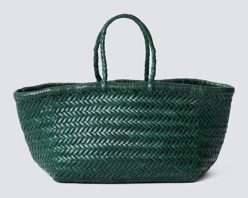Dragon Diffusion chevron woven bag in forest green
