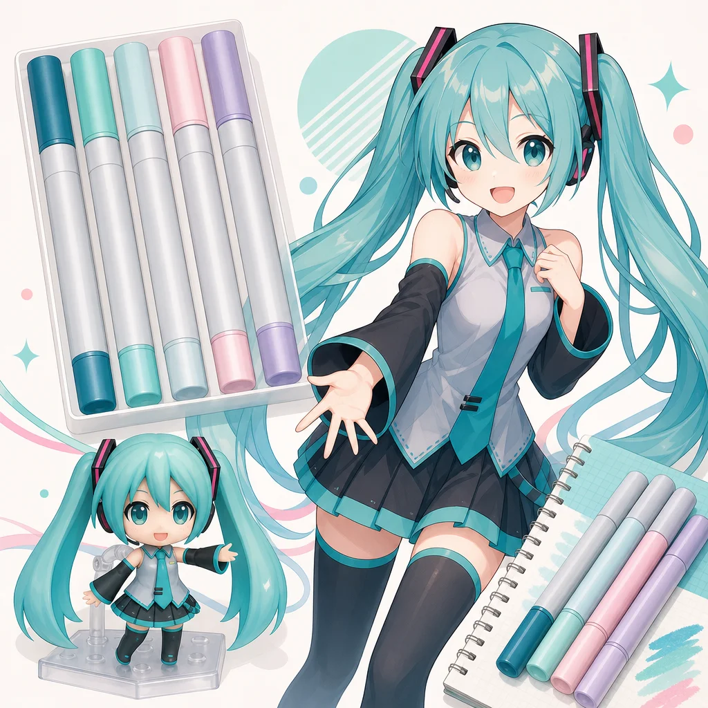 Copic Ciao Hatsune Miku Set 5 colors Vocaloid Stationery Too Marker Products About This Item