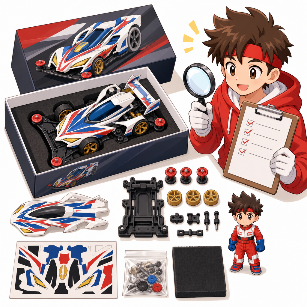 Nissin × TAMIYA Super Emperor Mini 4WD 1/32 Limited to 500 Collaboration Set Condition Checklist